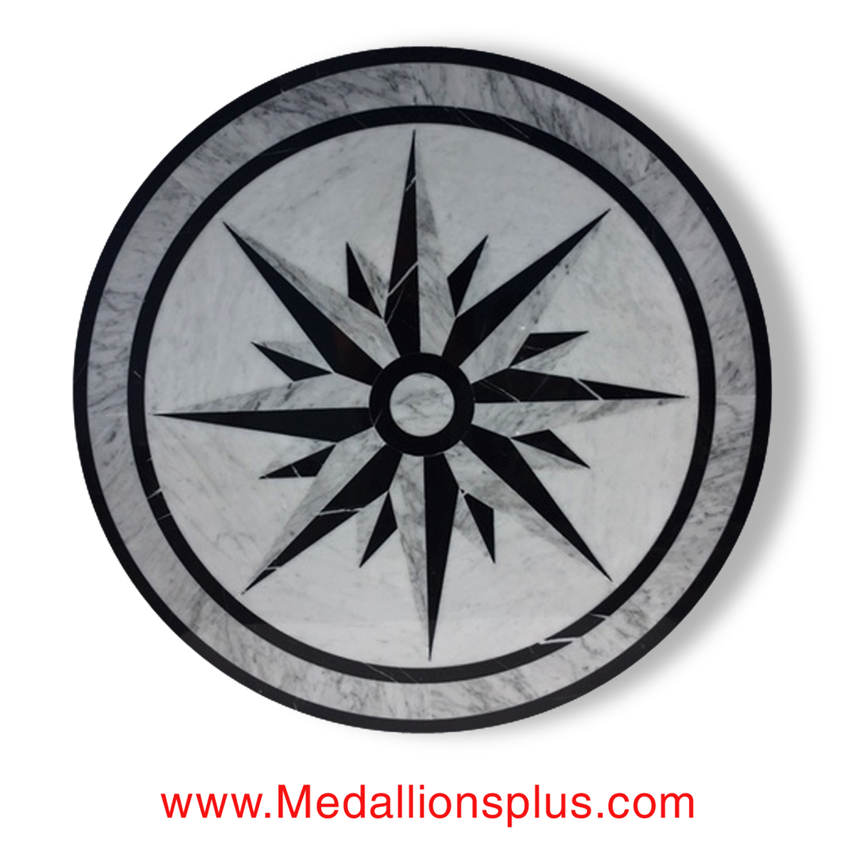 STAR LIGHT CARRARA, 36" Waterjet Medallion